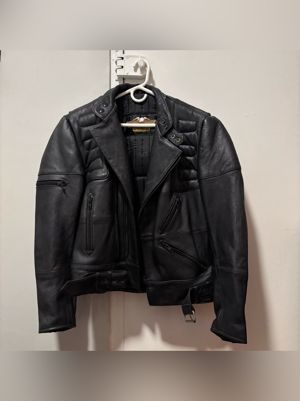 Harley-Davidson Black Padded Leather Biker Jacket